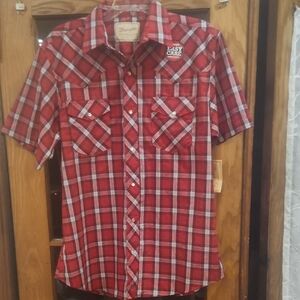 Red Plaid Button Down Shirt From Wrangler